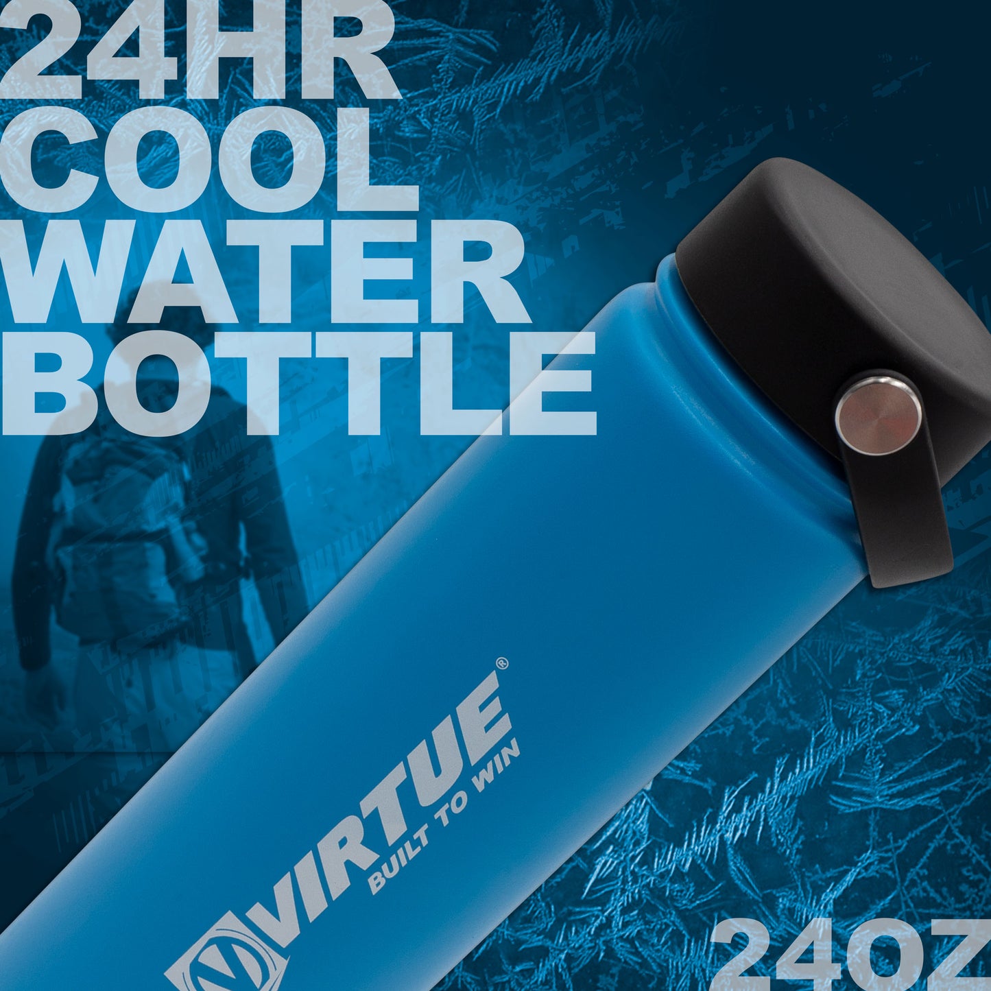 Virtue Stainless Steel 24Hr Cool Water Bottle - 24oz - Blue