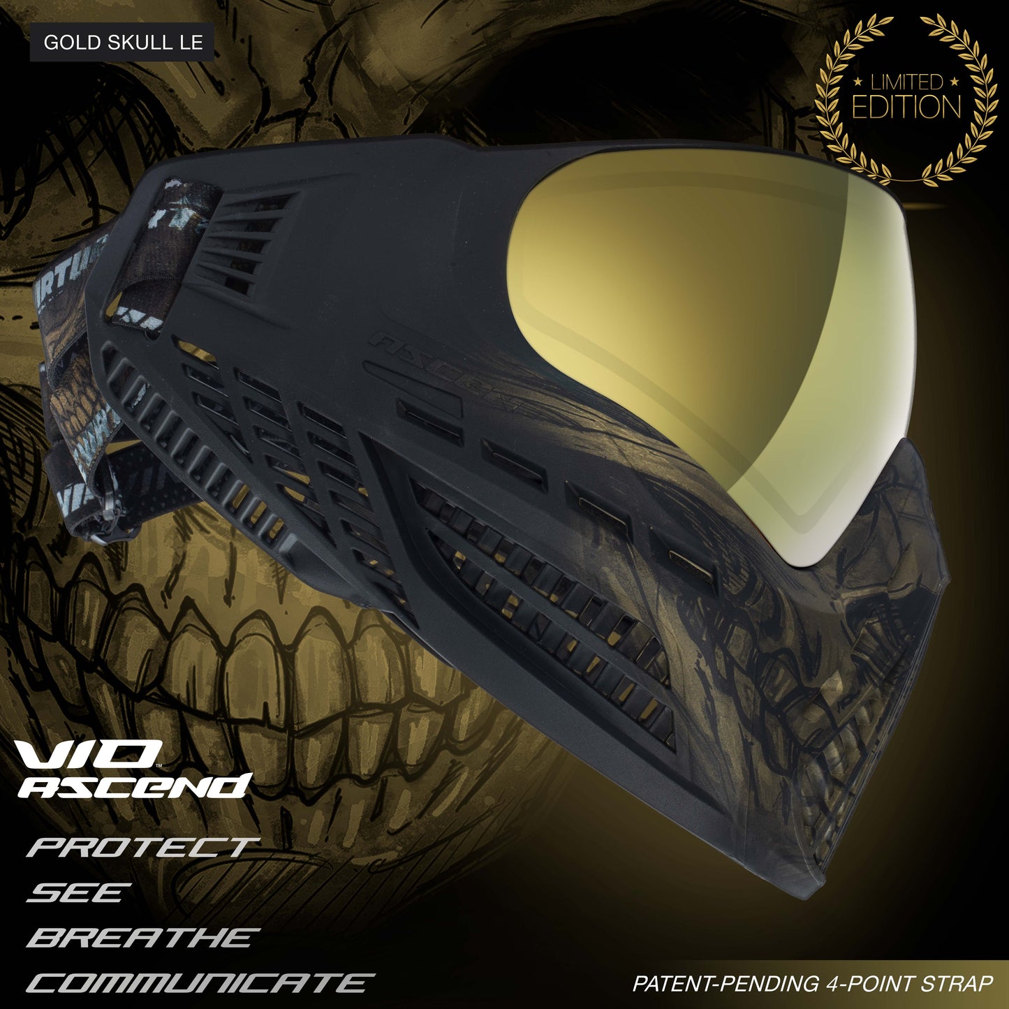 VIO Ascend Goggle - Gold Skull LE