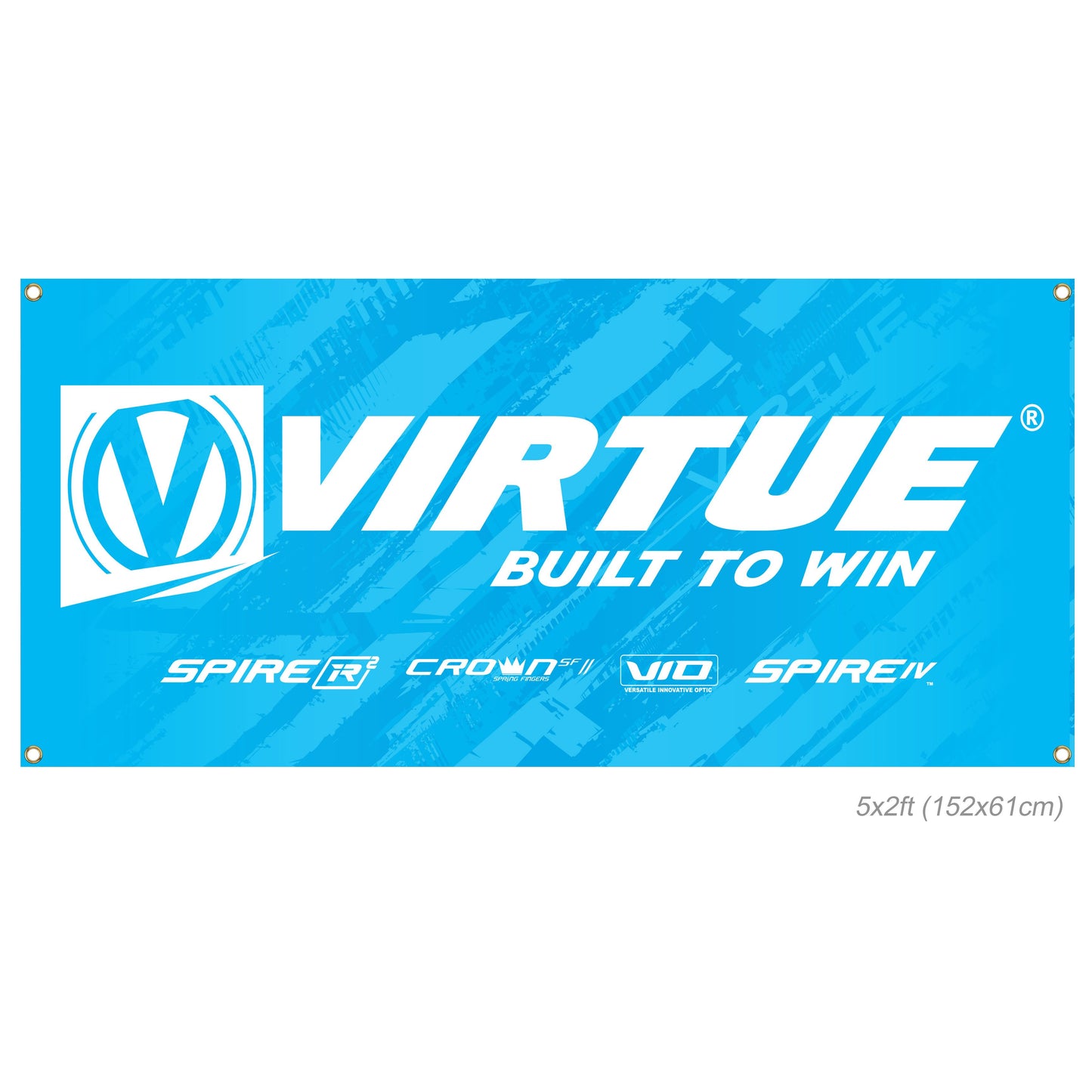 Virtue Built To Win Banner - 5x2 Feet - Cyan