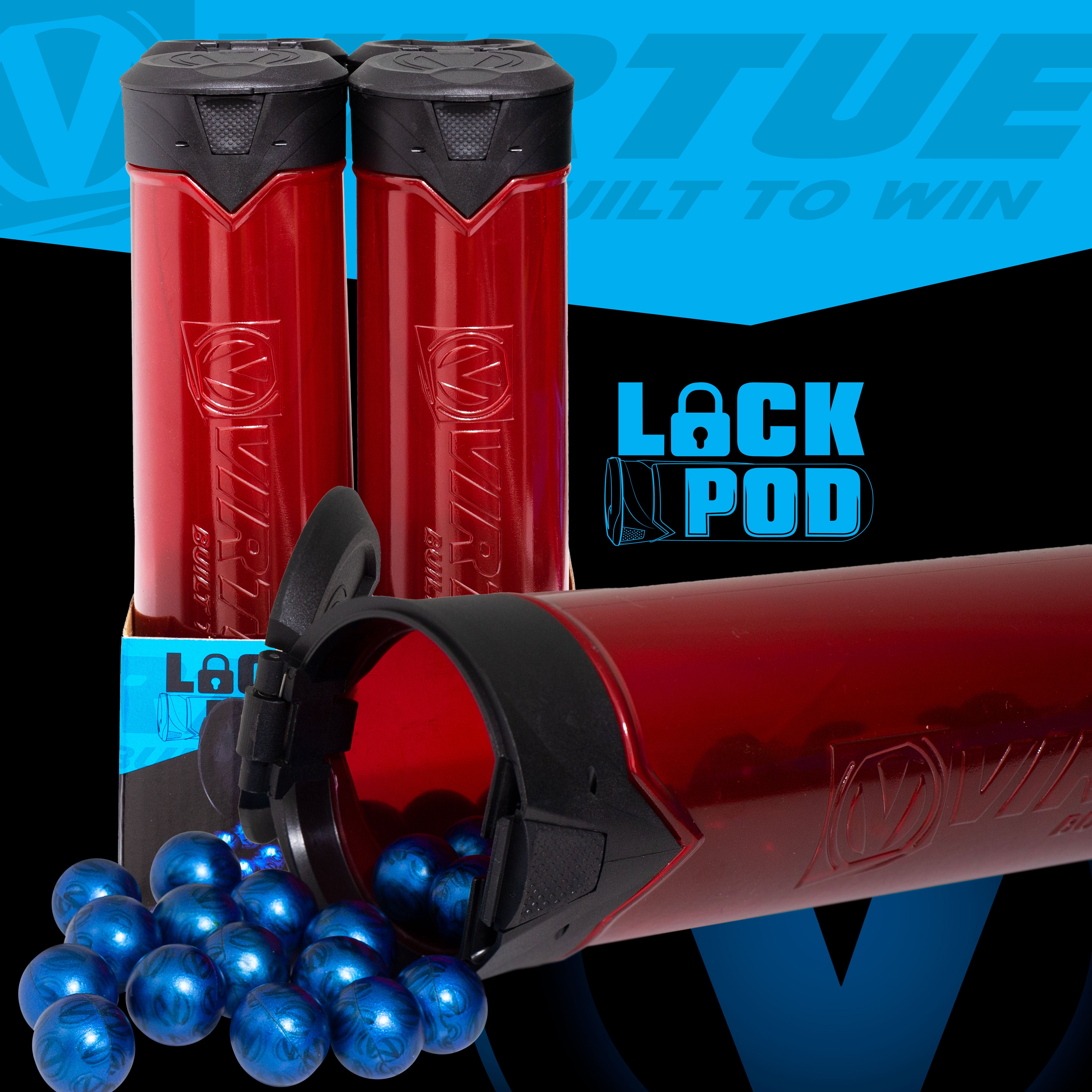 Virtue V2 Lock Pod - Red - 170rnd Lock Lid Pod - 4 Pack