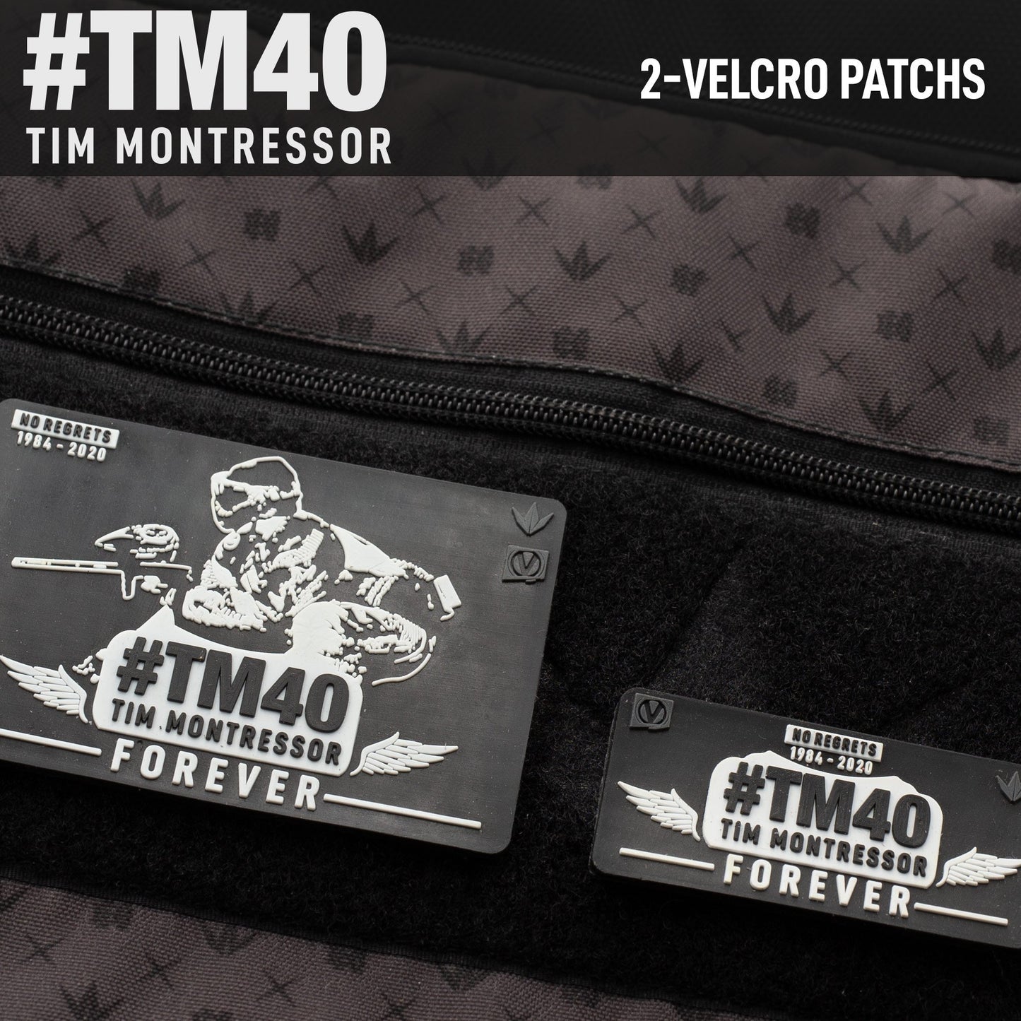 Tim Montressor #TM40 Forever Rubber Velcro Patch - 2 Pack - Black