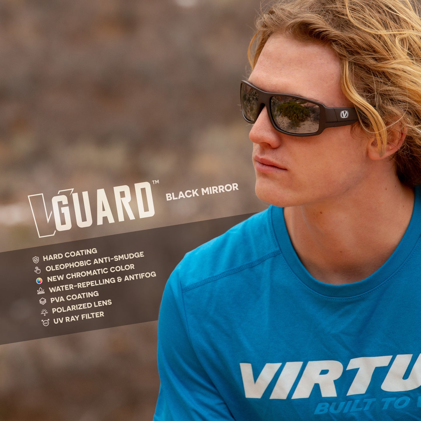 Virtue V-Guard Polarized Sunglasses - Black Mirror